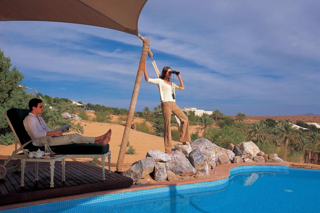 Relaxing by Bedouin Suite Pool - Al Maha Desert Resort and Spa