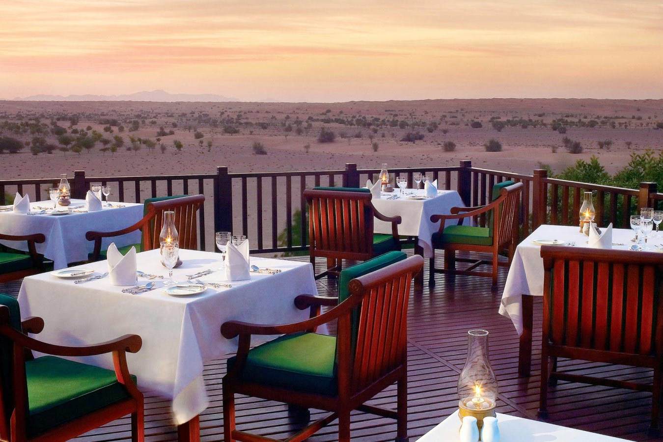 Al Diwaan Restaurant Deck - Al Maha Desert Resort and Spa