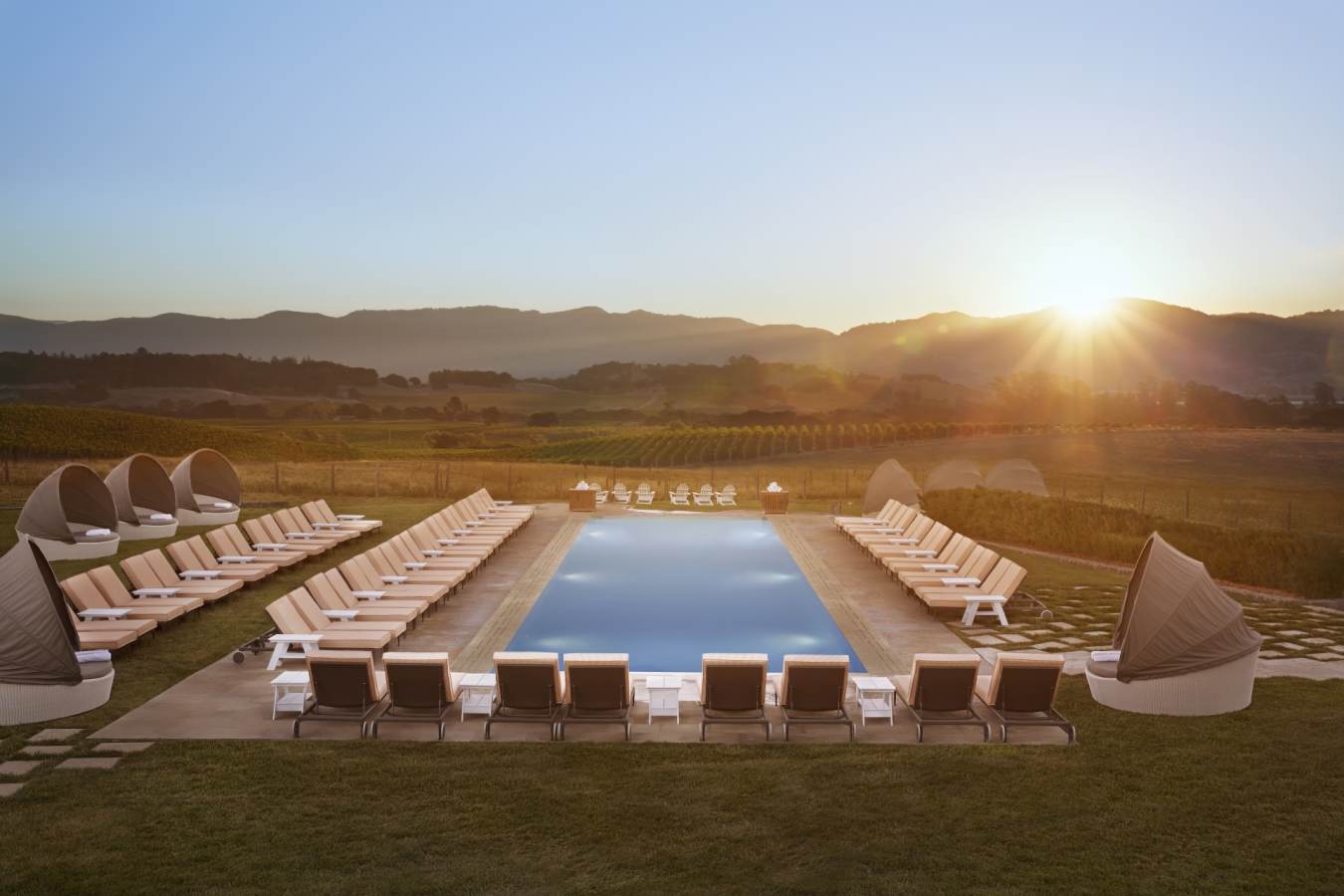 Main pool at sunrise - Carneros Resort and Spa