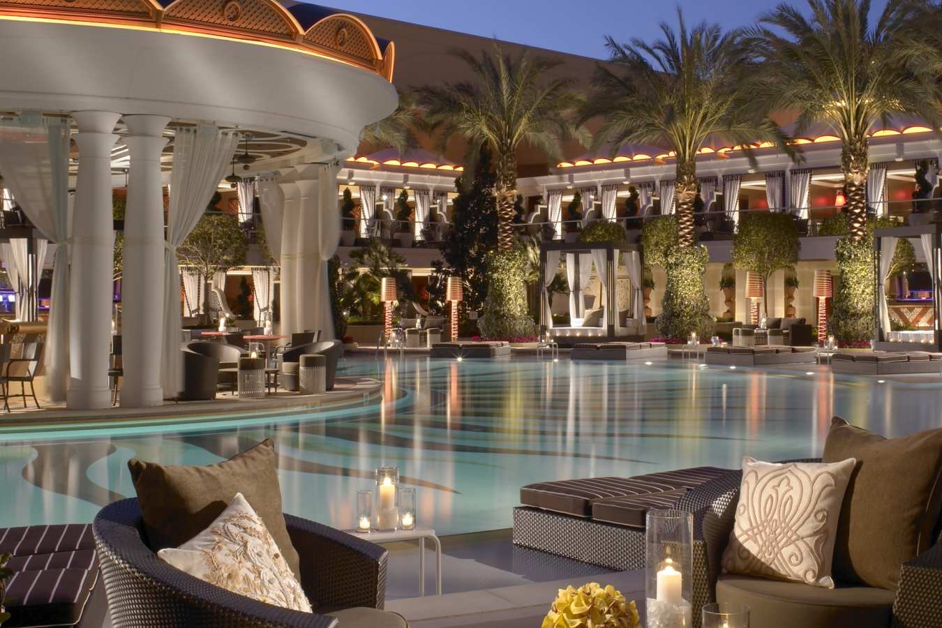 European Pool at Night - Encore at Wynn