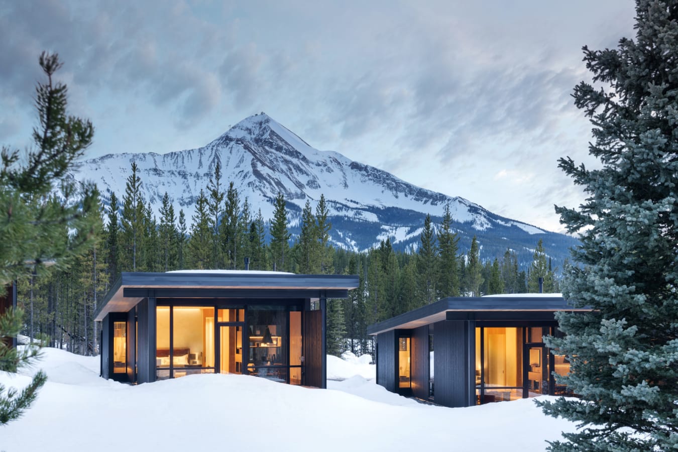 Alpine cabin winter 