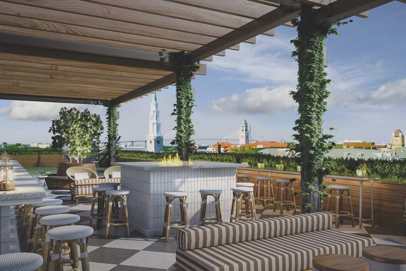 Rooftop Bar, Peregrin - Perry Lane Hotel