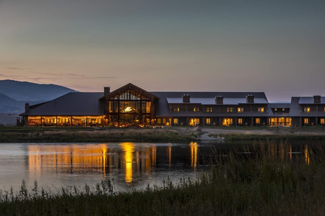 Lodge Exterior at Dusk - Sage Lodge