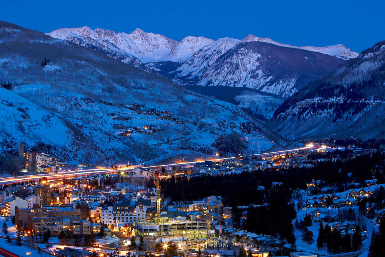 Night view of Vail 