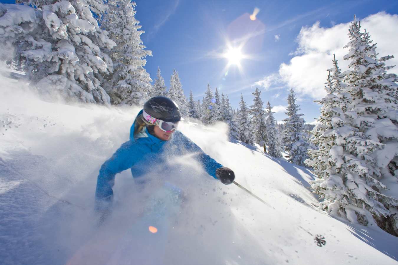 Skiing in powder
