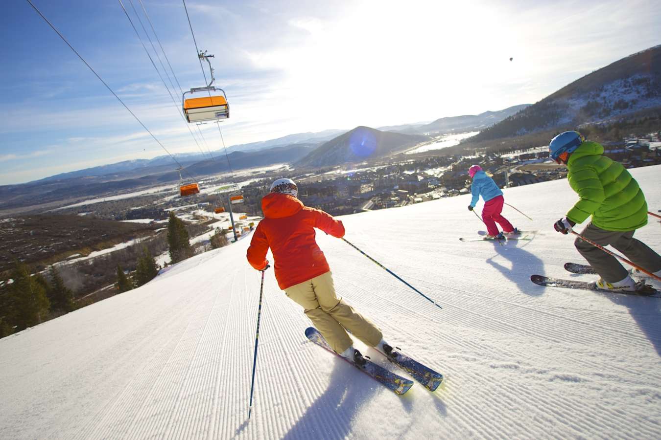 Skiing under Orange Bubble