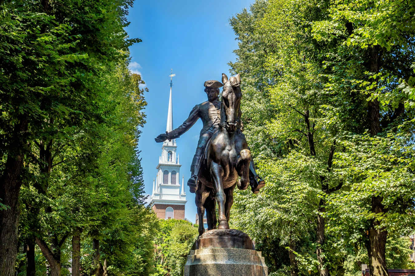 Paul Revere Statue and Old North Church