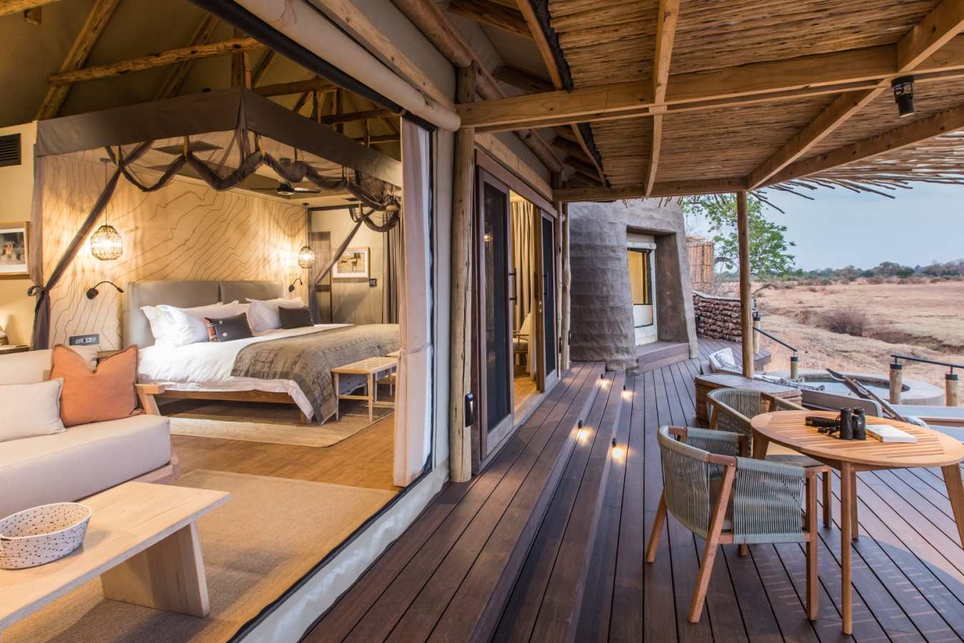 Tented room and deck 