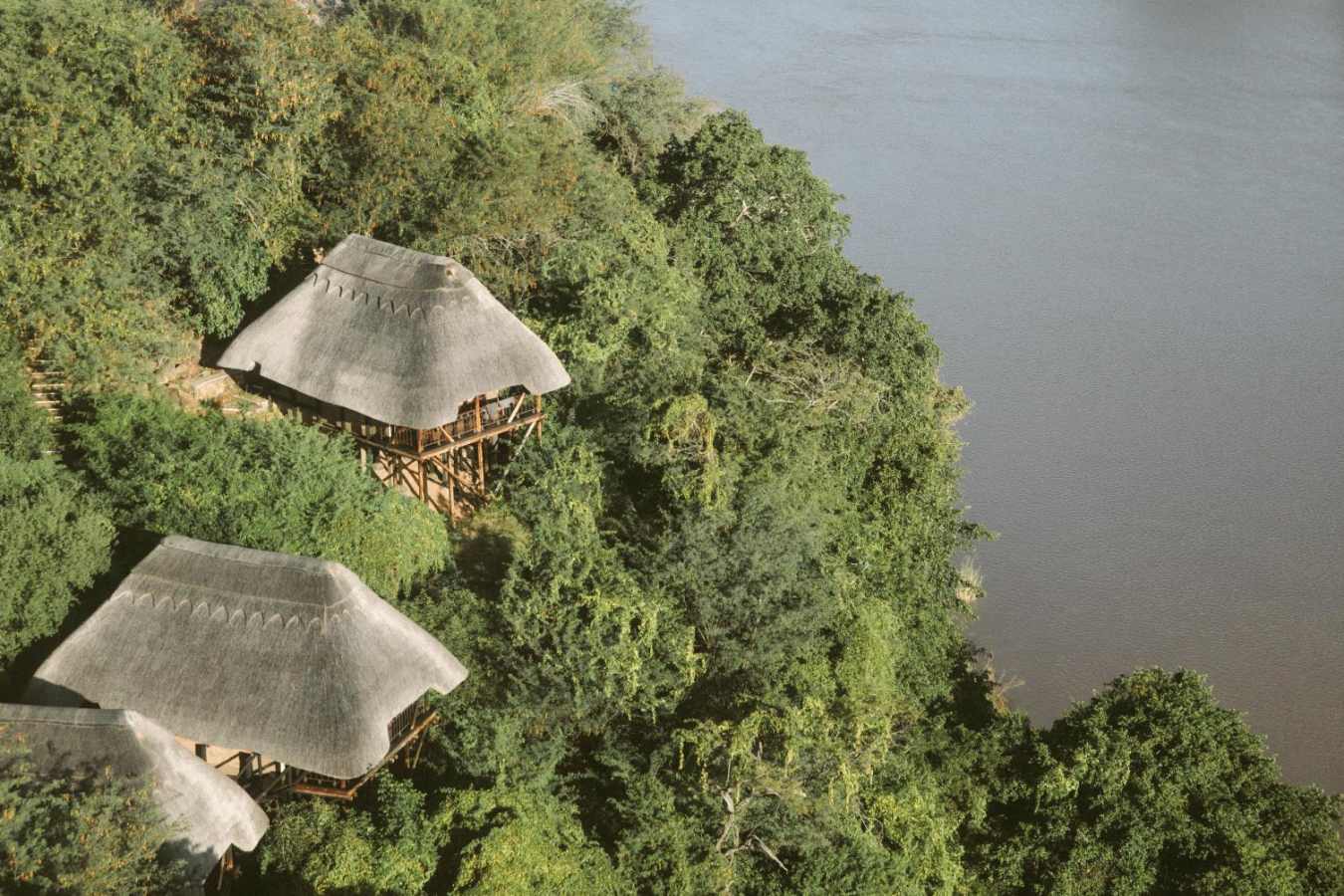 Aerial view of chalets - Chilo Gorge Safari Lodge