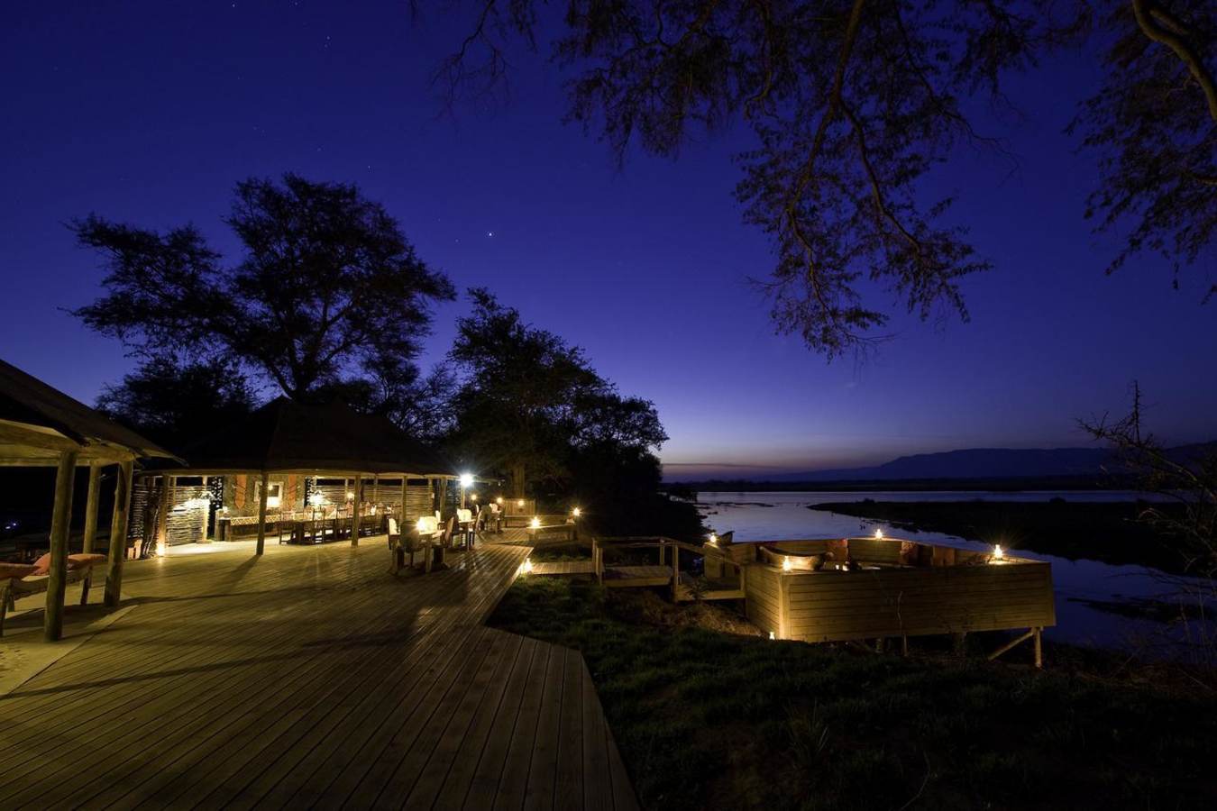 The main area at night - Rukomechi Camp