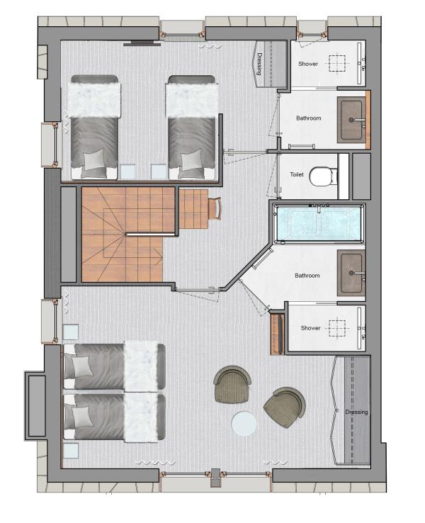 Chalet Triplex 1 second floor - Pashmina Le Refuge