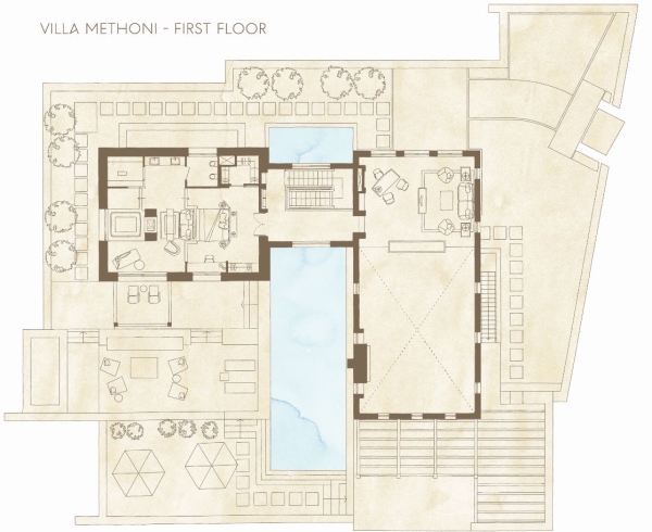 Villa Methoni First Floor Floorplan