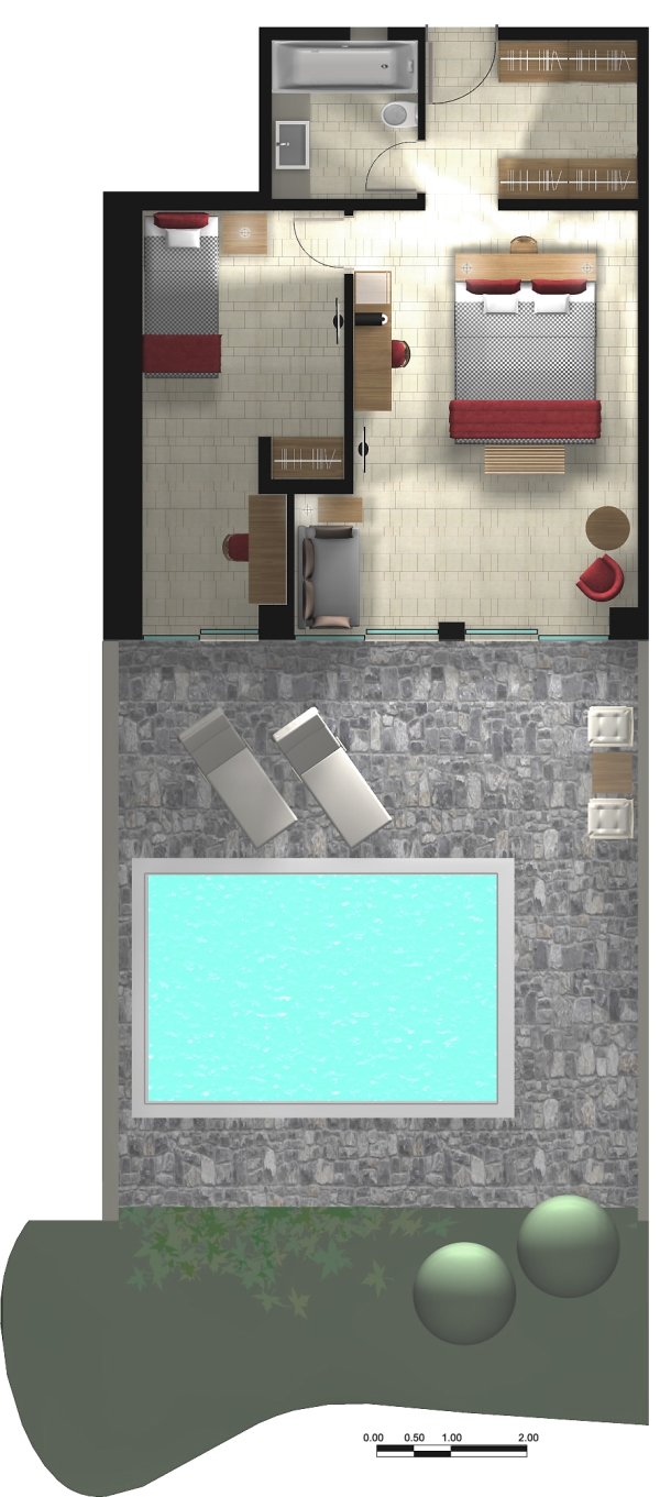 Two Bedroom Bungalow Suite Sea View Pool FP 