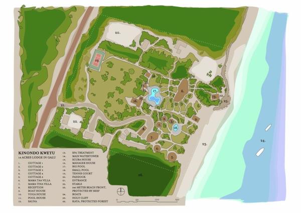 Resort layout - Kinondo Kwetu
