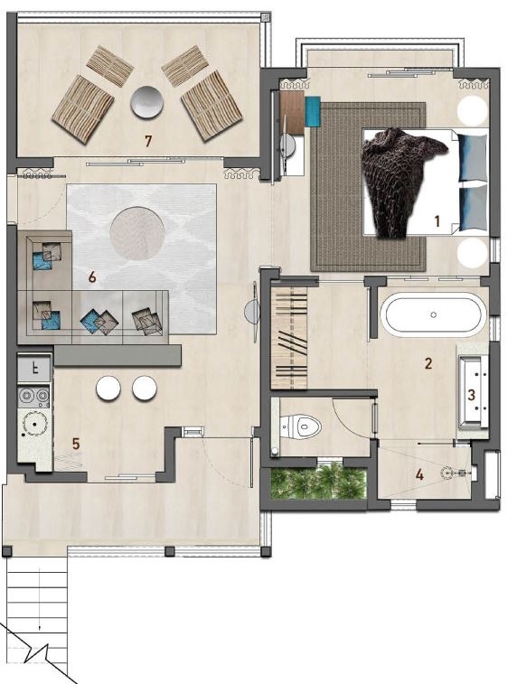 Junior Suite Floor plan - Anahita the Resort
