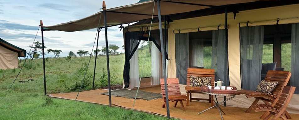 Outside tent 