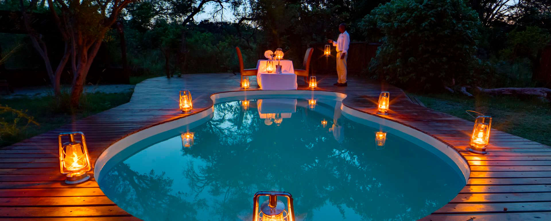 Pool at night - Kanana Camp