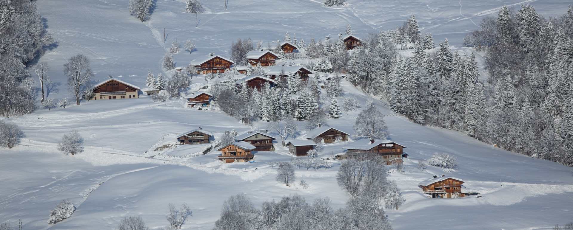 Chalets in the snow, Megeve 