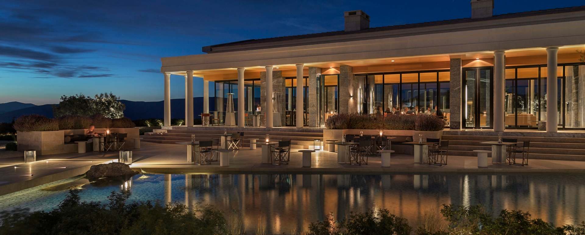 Exterior at night - Amanzoe