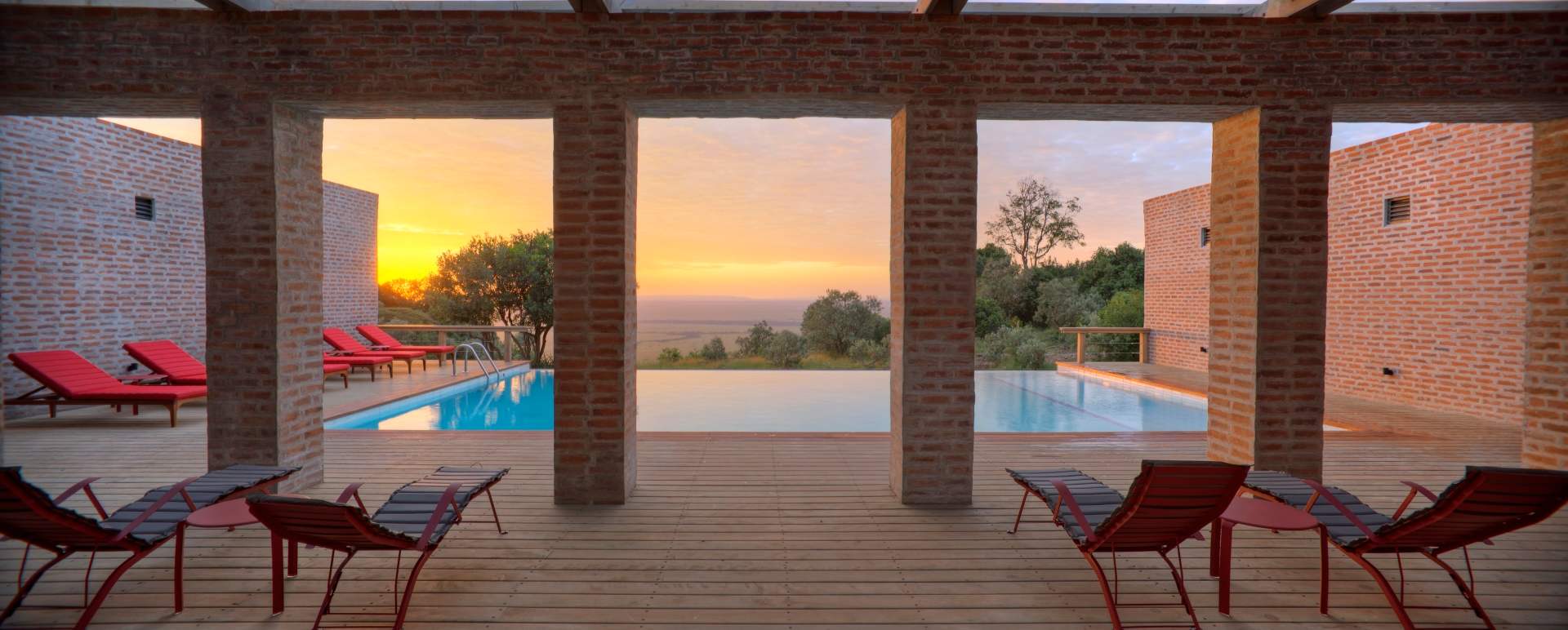 Pool at sunset - Angama Mara