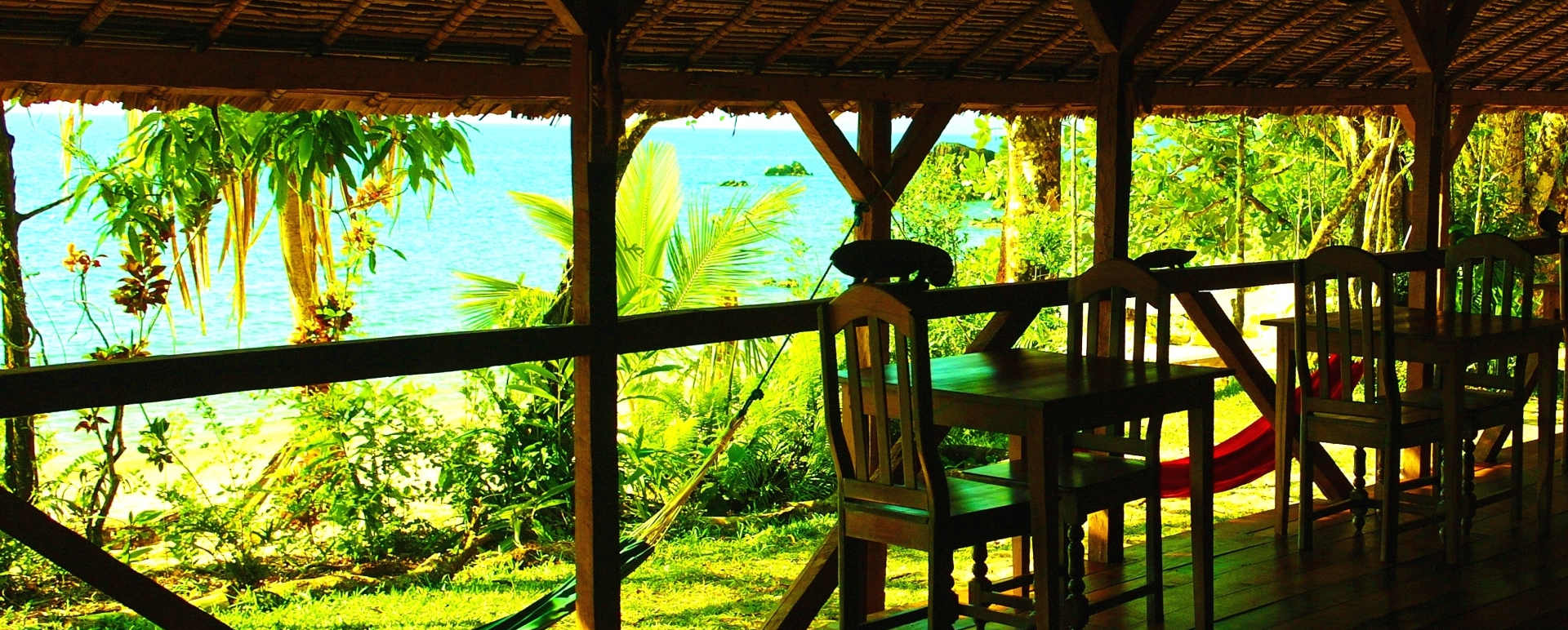 Dining area and hammocks - Masoala Forest Lodge