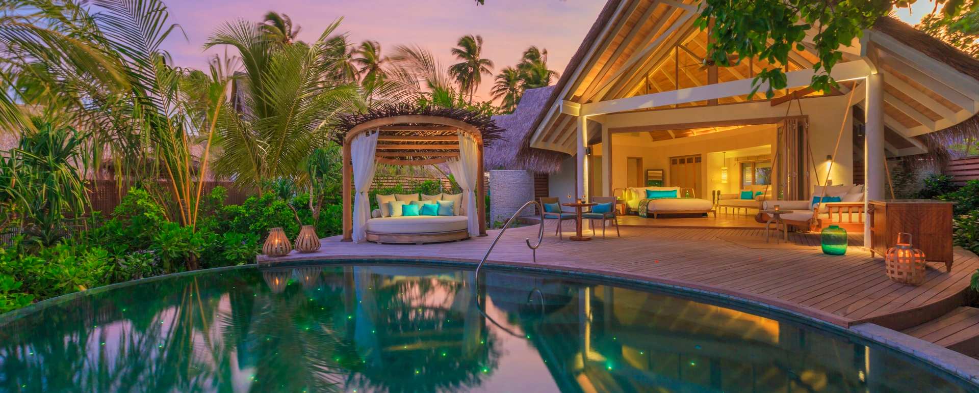 Beach Pool Villa at Dusk - Milaidhoo