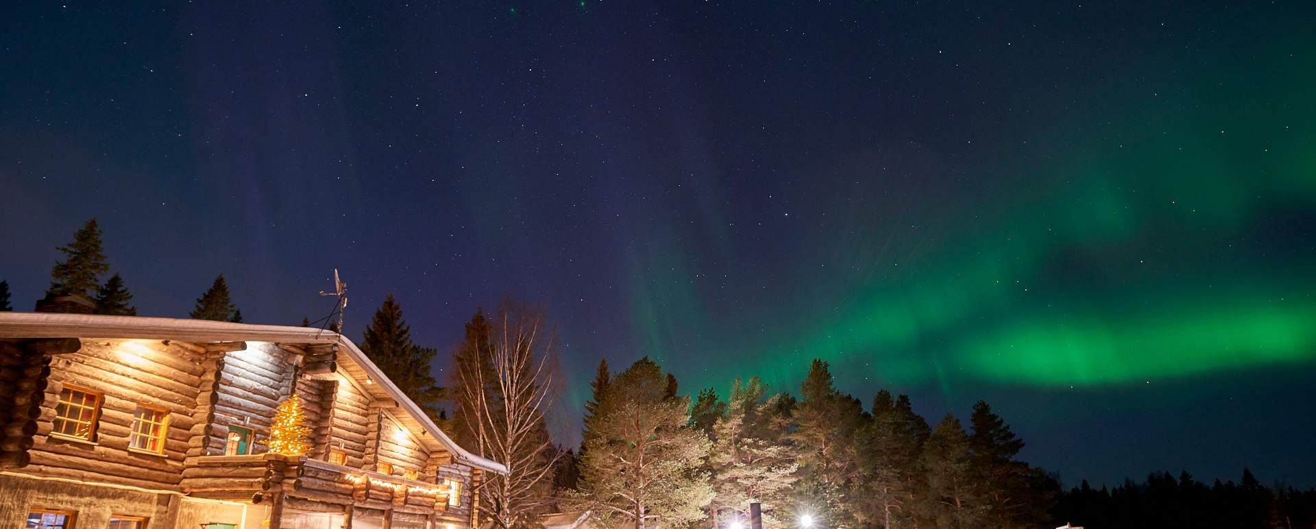 Northern Lights over the lodge