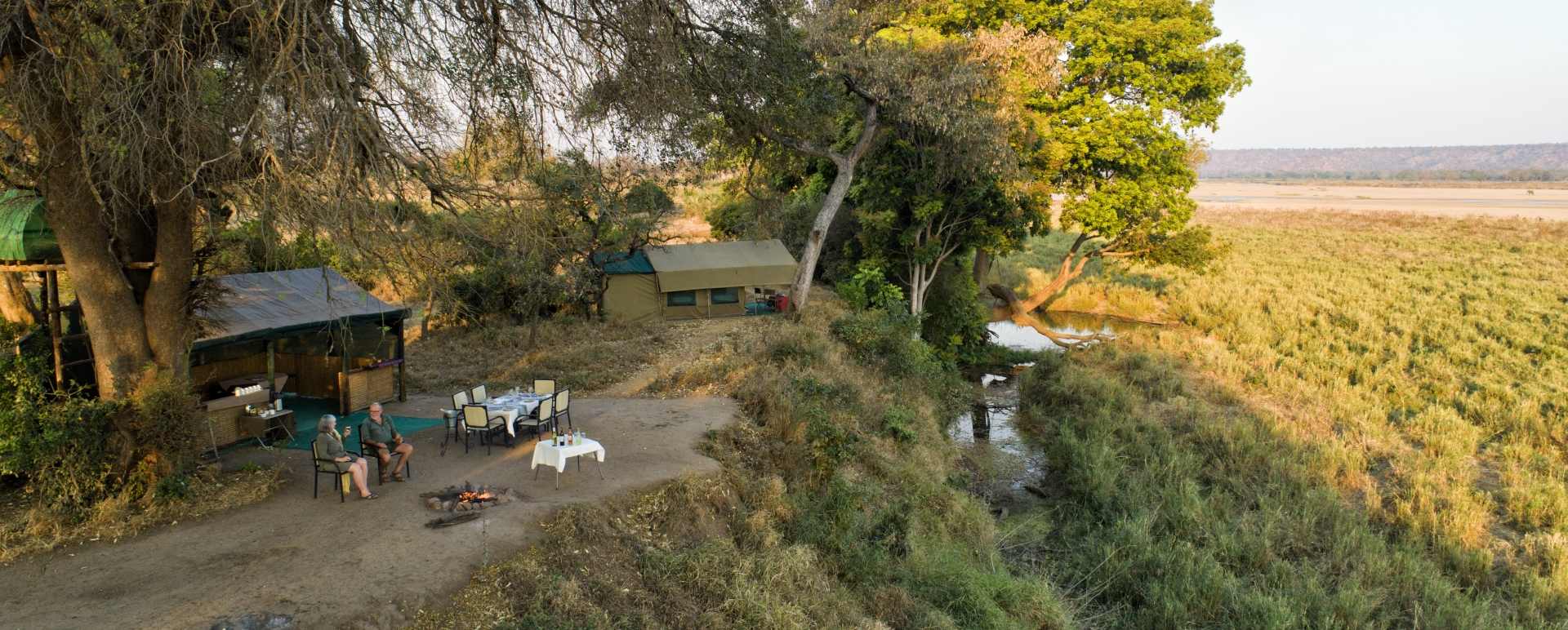 Aerial view of camp 