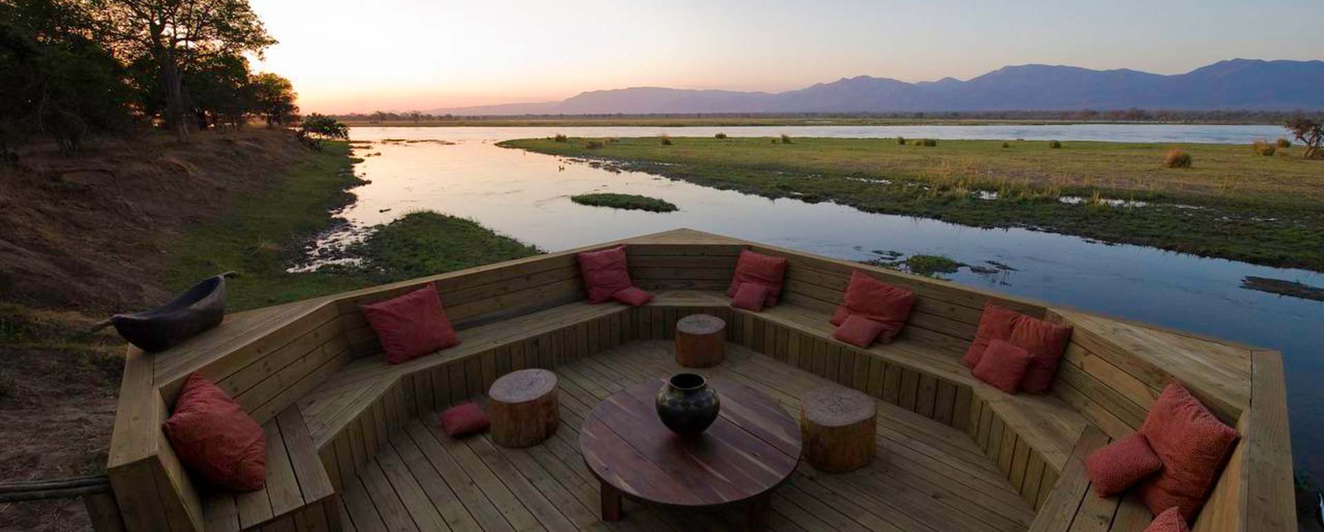 The boma at sunset - Rukomechi Camp