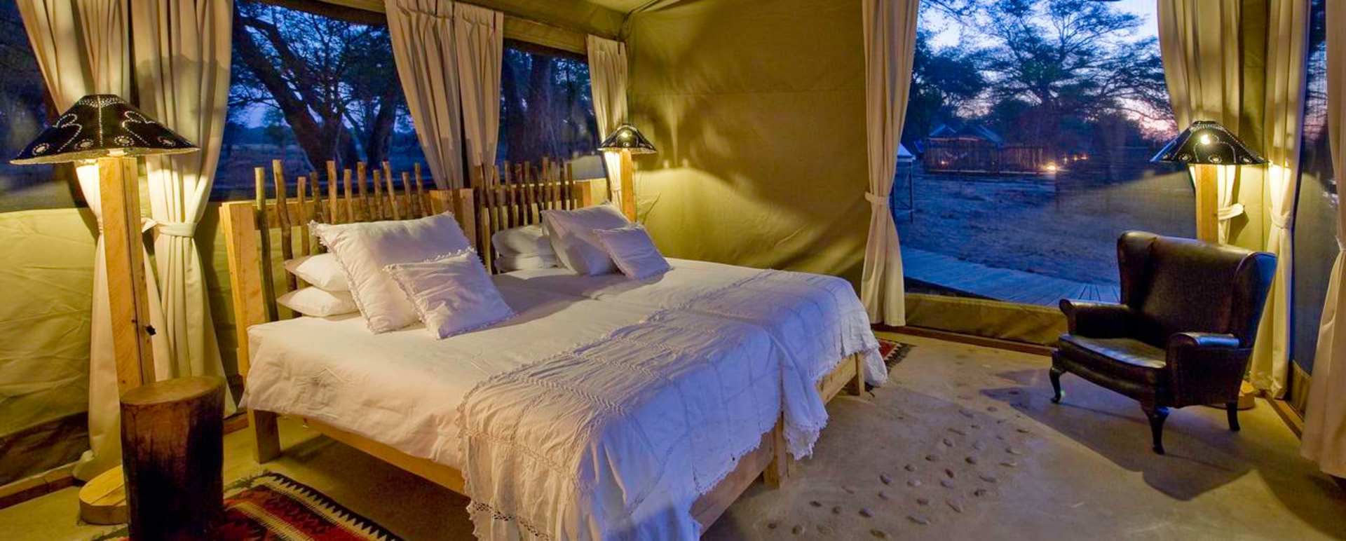 Tent interior - Rukomechi Camp