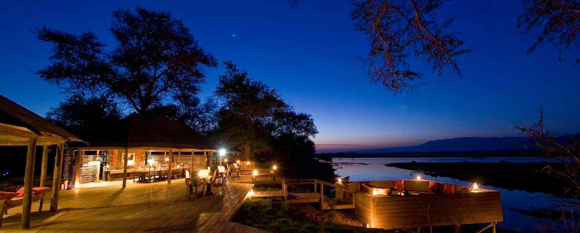 The main area at night - Rukomechi Camp