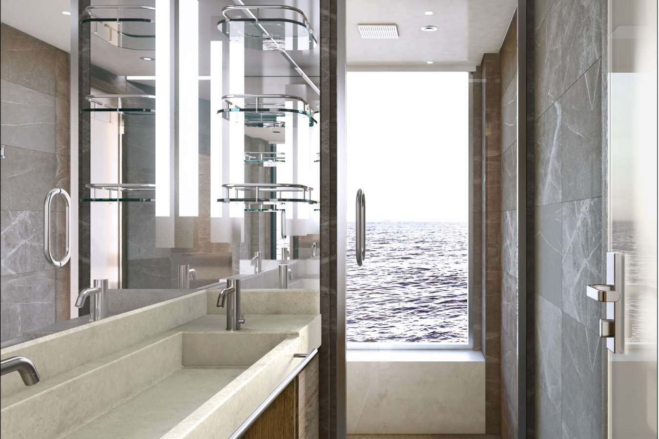 Deluxe Veranda Suite Bathroom render  