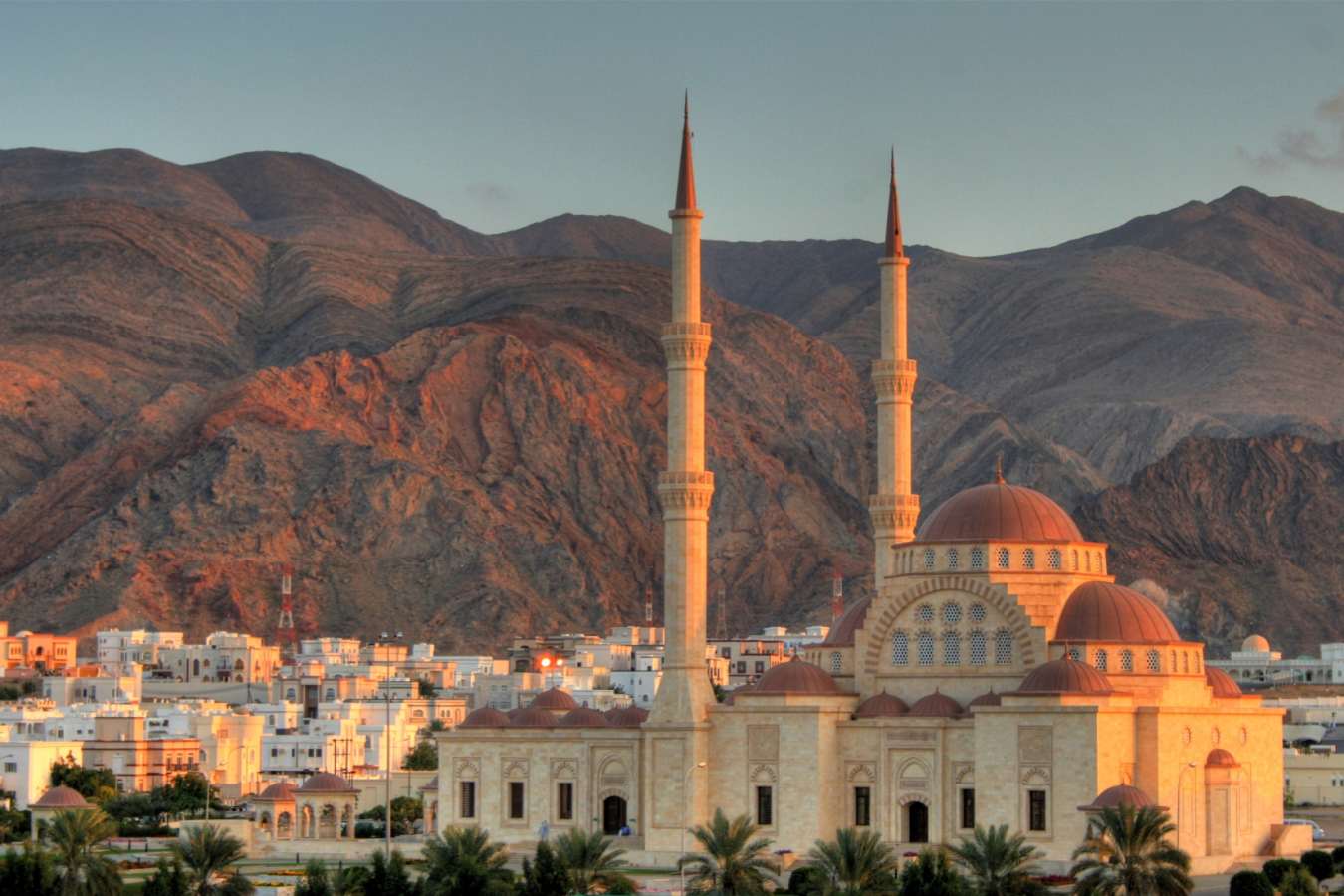 Mountains Muscat and Beach  