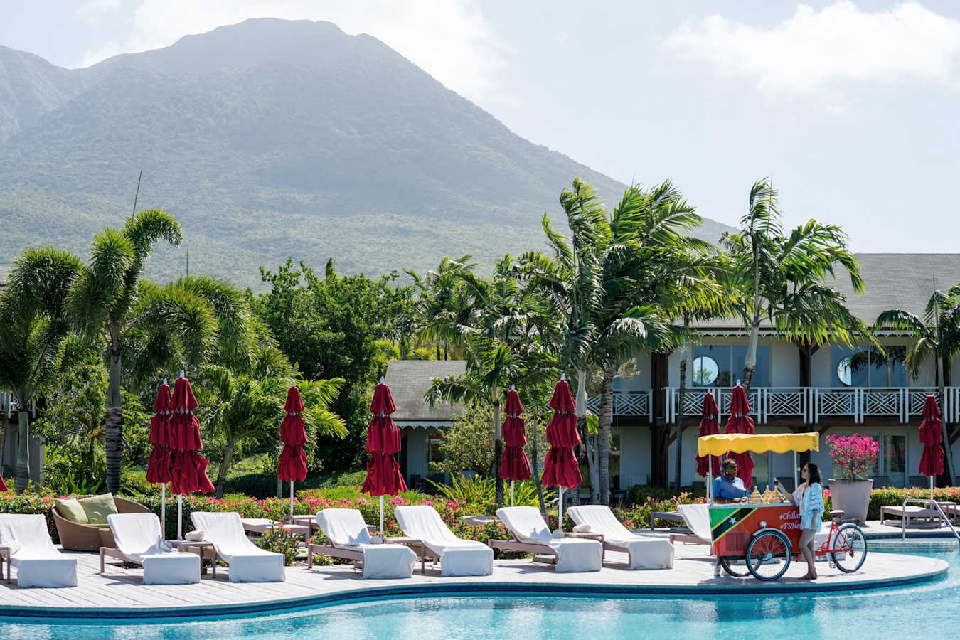 Gelato cart by pool 