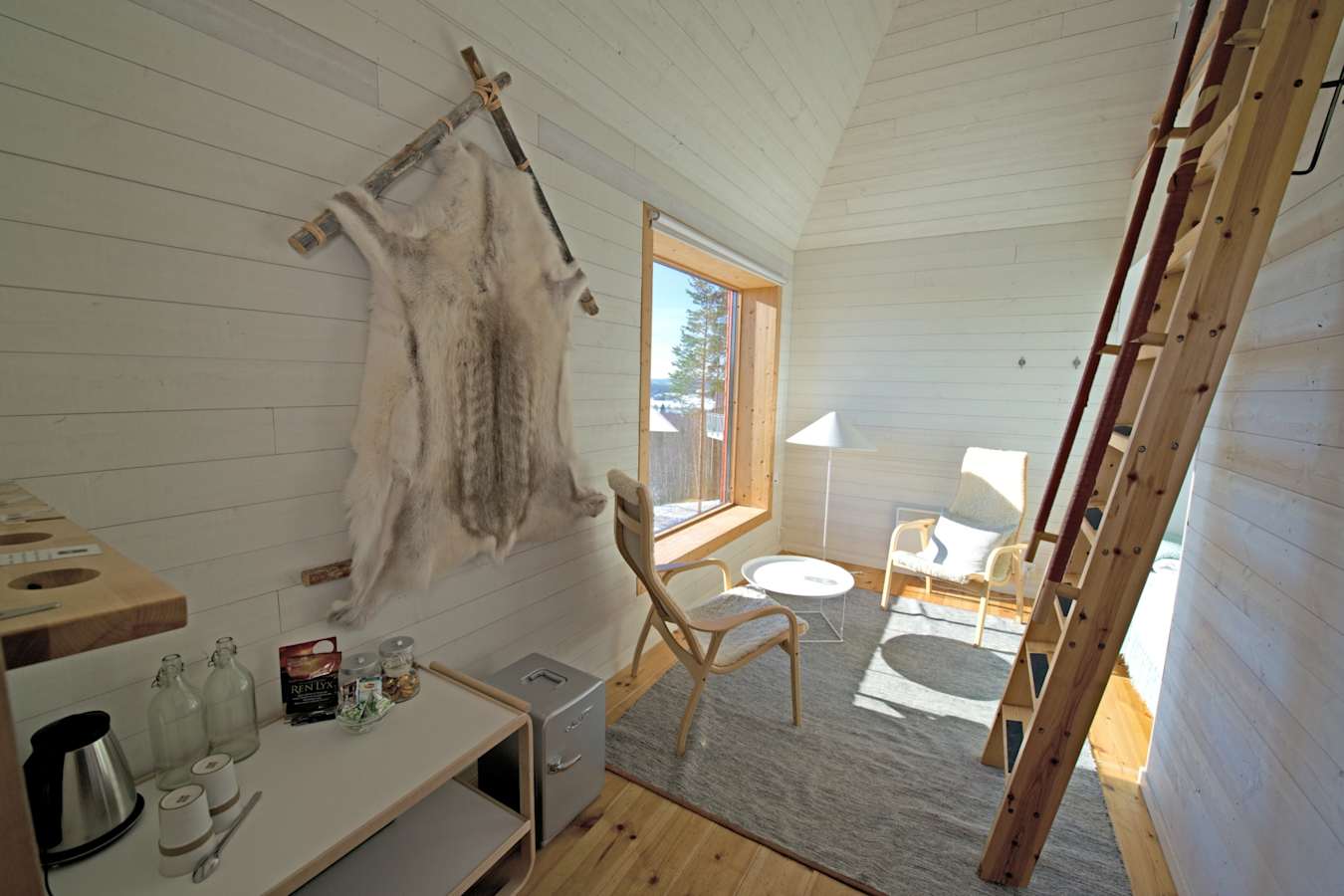 The Blue Cone interior - Treehotel