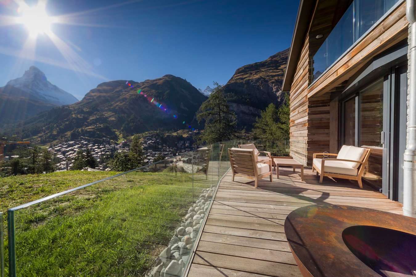 Owner's Lodge terrace view - Cervo Mountain Resort Summer