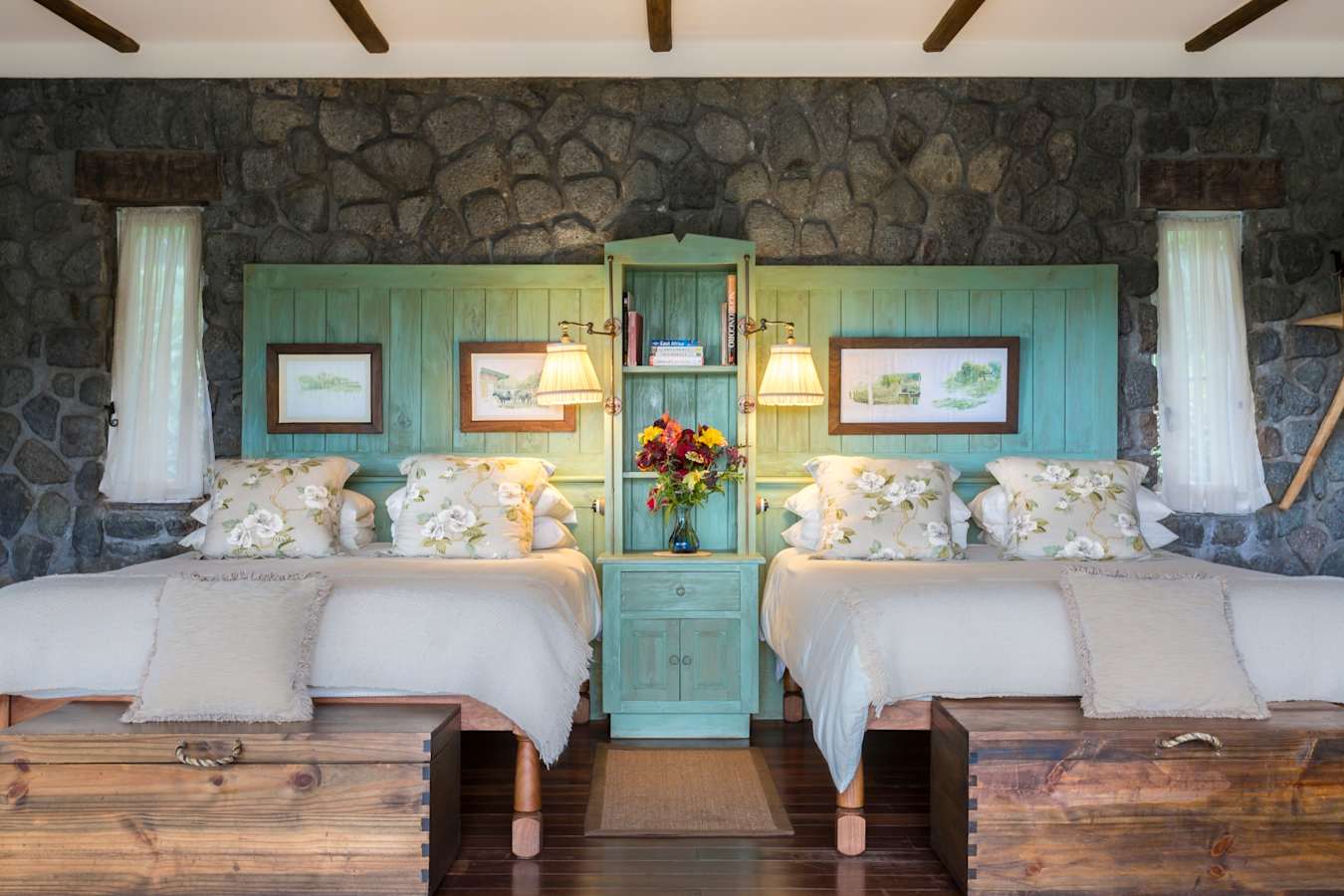 Cottage bedroom at Gibbs Farm 
