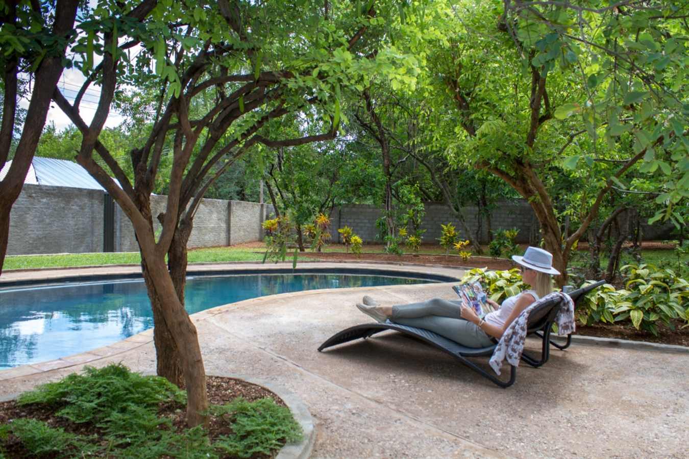 Lounging by the pool at 528 
