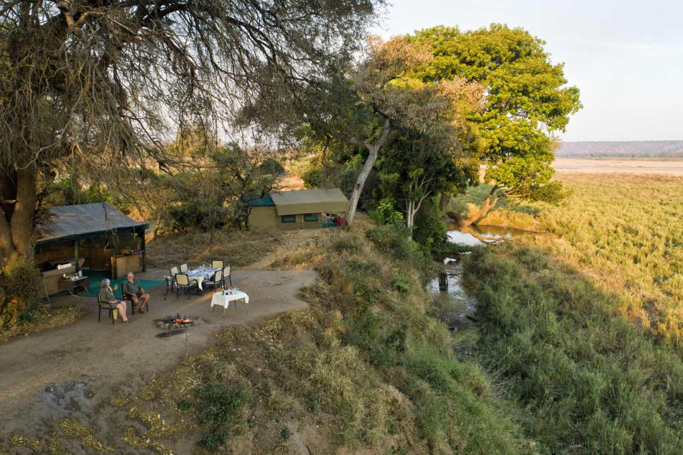 Aerial view of camp 