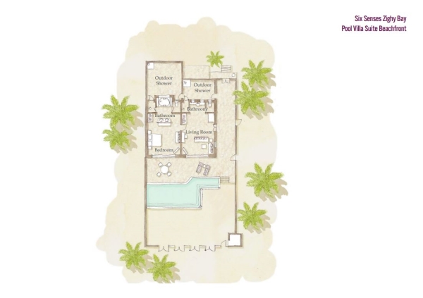 Pool Villa Suite Beach Front Floorplan 