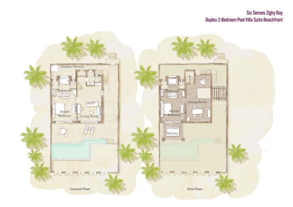 Duplx 2 Bedrm Pool Villa Suite Bfnt Floorplan 