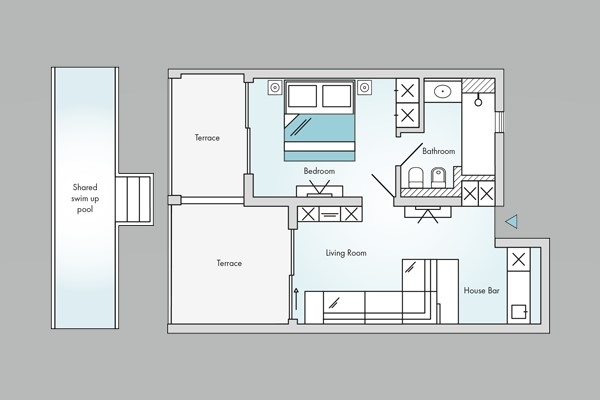 Laguna Suite Swim Up Floor Plan  
