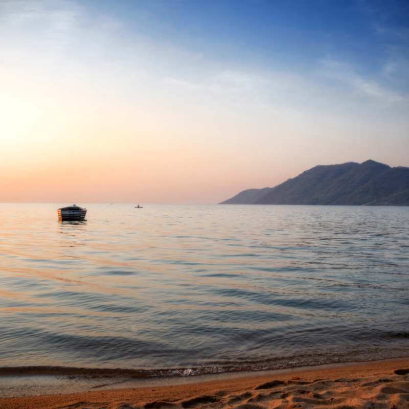 Lake and boat - Lake Malawi