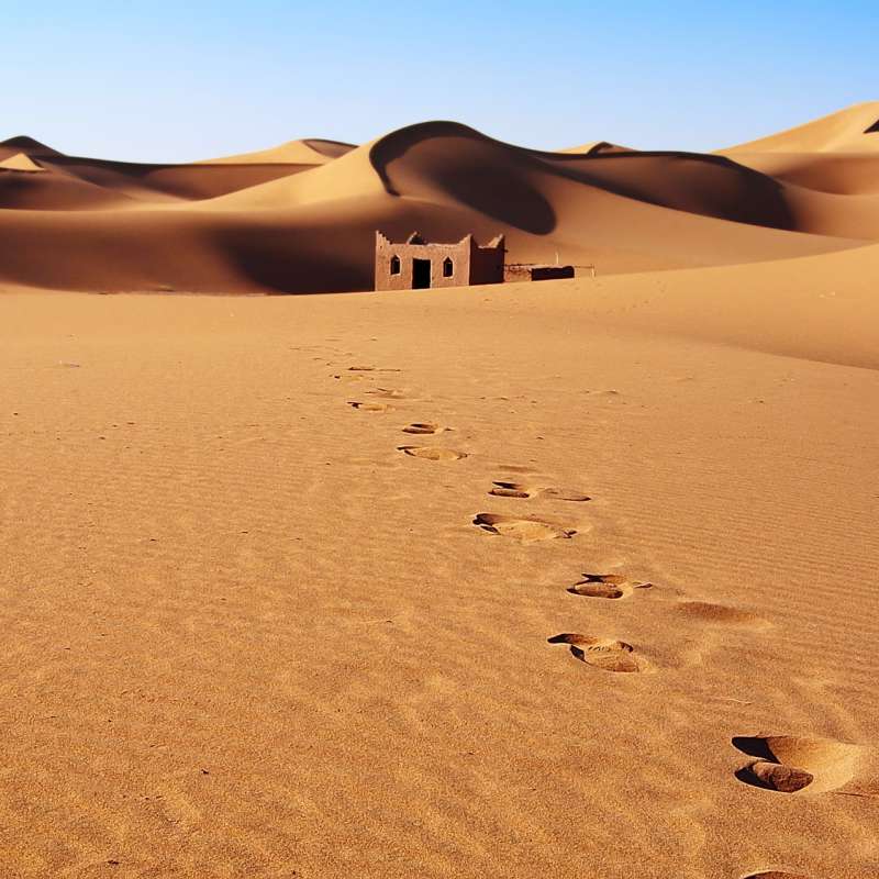 Ruins in dunes - Moroccan desert