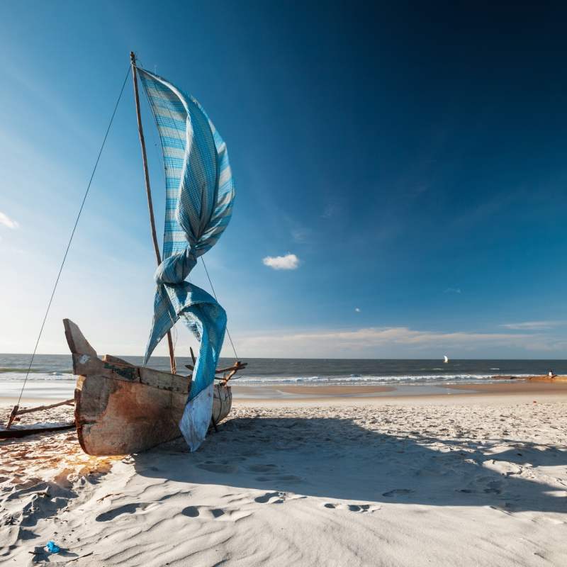 Dhow on beach - Mozambique