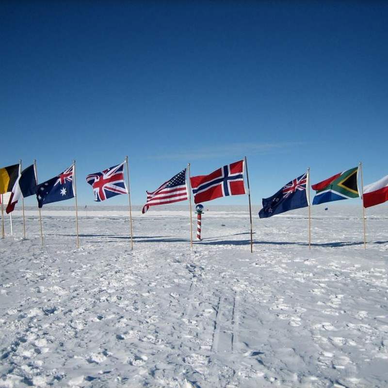 South Pole flags 