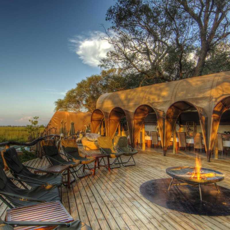 Mess tent and fire pit - Okuti