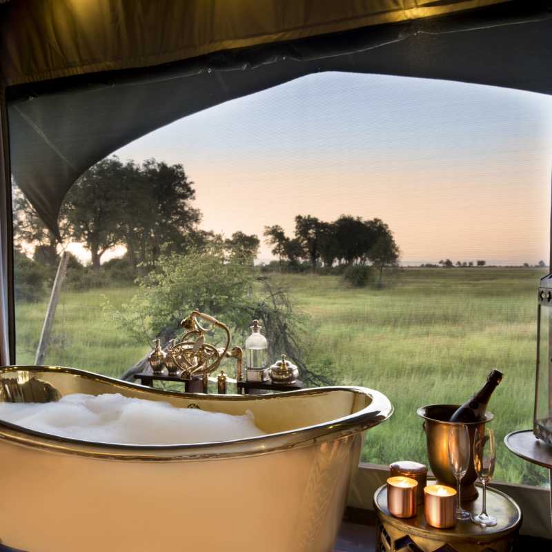 Duba Plains tented bathroom 