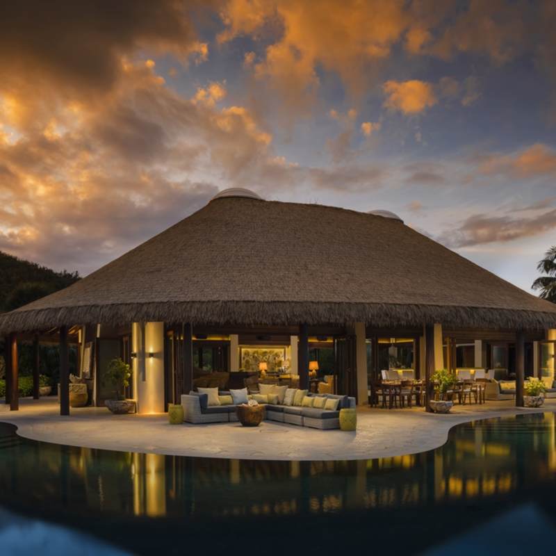 Beach Houst at Sunset 