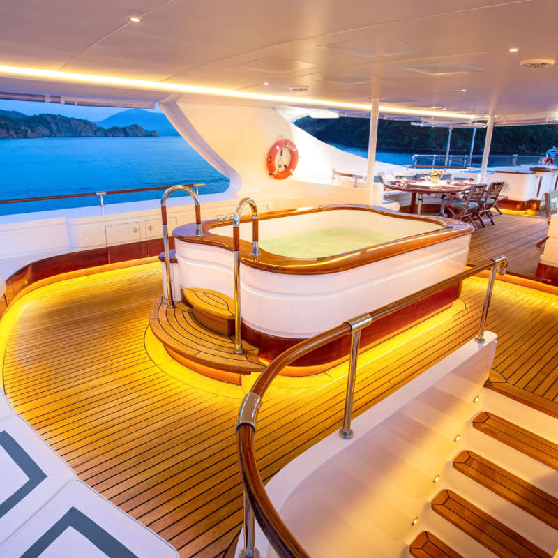 Aqua Mare Jacuzzi and Loungers on Sun Deck 